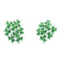 GocciAzzurra - clover green stones green pearly glazed earrings