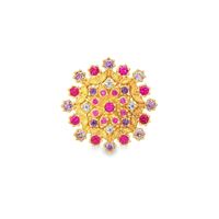 GocciAzzurra - flake gold morganite ametista fucsia brooch