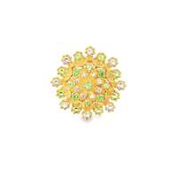 GocciAzzurra - flake gold green champagne brooch