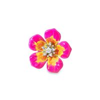 GocciAzzurra - plumeria crystal stones pink&yellow glazed ring