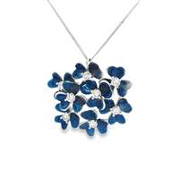 GocciAzzurra - clover crystal stones blue glazed ring