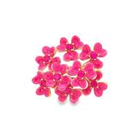 GocciAzzurra - clover gold fucsia stones pastel pink ring
