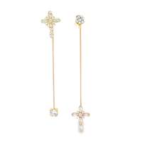 GocciAzzurra - crux gold crystal leadings earrings