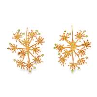 GocciAzzurra - dandelion gold tsavorite earrings