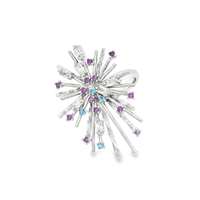 GocciAzzurra - firework crystal ametista celeste ring