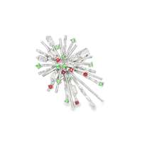 GocciAzzurra - firework crystal orange green ring