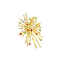 GocciAzzurra - firework gold crystal orange green ring
