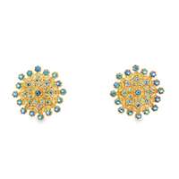GocciAzzurra - flake gold celeste&acquamarina earrings