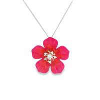 GocciAzzurra - plumeria crystal fucsia necklace