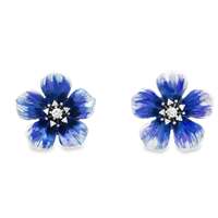 GocciAzzurra - plumeria crystal&blue earrings