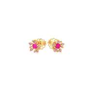 GocciAzzurra - plumeria gold fucsia&ametista earrings
