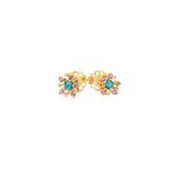 GocciAzzurra - plumeria gold ametista&acquamarina earrings