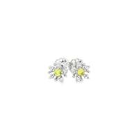 GocciAzzurra - plumeria peridot&champagne earrings