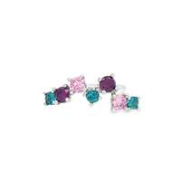 GocciAzzurra - rainbow paraiba&ametista&rosa ring