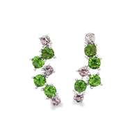 GocciAzzurra - rainbow verde&rosa lateral pin earrings