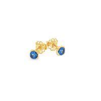GocciAzzurra - lights gold blue 4mm earrings