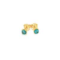 GocciAzzurra - lights gold paraiba 4mm earrings