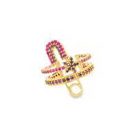 GocciAzzurra - starlike gold safety pin fucsia&ametista ring