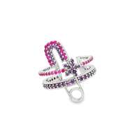 GocciAzzurra - starlike safety pin fucsia&ametista ring