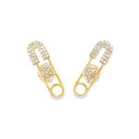 GocciAzzurra - starlike gold safety pin crystal earrings