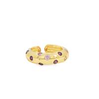 GocciAzzurra - GLAMOUR GOLD AMETISTA&ROSA RING