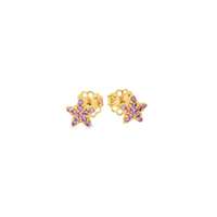 GocciAzzurra - starlike gold ametista earrings