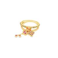 GocciAzzurra - unlock your heart gold green&fucsia&ametista ring