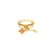 GocciAzzurra - unlock your heart gold green&orange ring