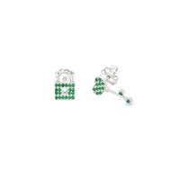 GocciAzzurra - unlock your heart green earrings