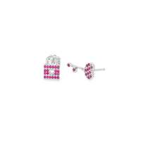 GocciAzzurra - unlock your heart fucsia earrings