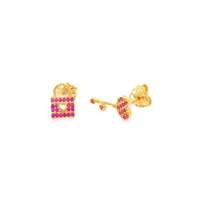 GocciAzzurra - unlock your heart gold fucsia earrings