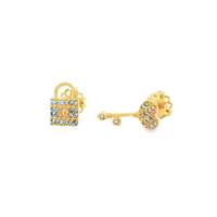 GocciAzzurra - unlock your heart gold celeste earrings