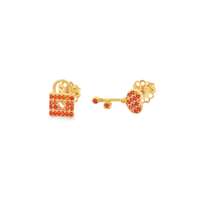 GocciAzzurra - unlock your heart gold orange earrings
