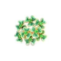 GocciAzzurra - CLOVER GOLD GREEN STONES PEARLY GREEN GLAZED RING