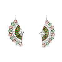 GocciAzzurra - DIVA CRYSTAL STONES GREEN&ORANGE GLAZED EARRINGS