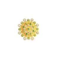 GocciAzzurra - FLAKE GOLD CRYSTAL&GREEN RING