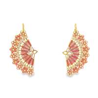 GocciAzzurra - DIVA GOLD CRYSTAL STONES PEARLY PINK GLAZED EARRINGS