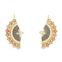 GocciAzzurra - DIVA GOLD ACQUAMARINA STONES AZZURRO&ORANGE GLAZED EARRINGS