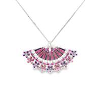GocciAzzurra - DIVA FUCSIA&AMETISTA STONES PINK&PURPLE GLAZED NACKLACE