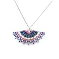 GocciAzzurra - DIVA FUCSIA&AMETISTA STONES BLUE GLAZED NECKLACE