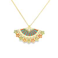 GocciAzzurra - DIVA GOLD ACQUAMARINA STONES AZZURRO&ORANGE GLAZED NECKLACE