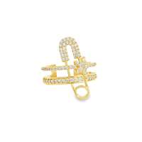 GocciAzzurra - STARLIKE GOLD PIN CRYSTAL RING