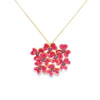GocciAzzurra - CLOVER GOLD AMETISTA STONES PEARLY PINK GLAZED NECKLACE