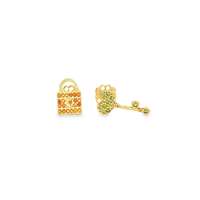 GocciAzzurra - UNLOCK YOUR HEART GOLD GREEN KEY EARRINGS