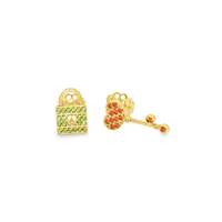 GocciAzzurra - UNLOCK YOUR HEART GOLD ORANGE KEY EARRINGS
