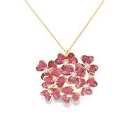 GocciAzzurra - CLOVER GOLD MORGANITE STONES PEACH PINK GLAZED NECKLACE