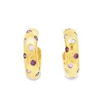 GocciAzzurra - GLAMOUR GOLD AMETISTA&ROSA EARRINGS