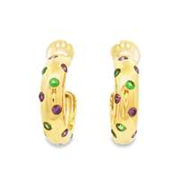 GocciAzzurra - GLAMOUR GOLD AMETISTA&VERDE EARRINGS