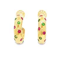 GocciAzzurra - GLAMOUR GOLD VERDE&FUCSIA EARRINGS