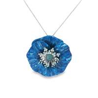 GocciAzzurra - BLOSSOM ACQUAMARINA STONES METALLIC BLUE GLAZED NECKLACE